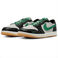 Jordan Low-Top Sneakers – Black, White & Green with Gum Sole