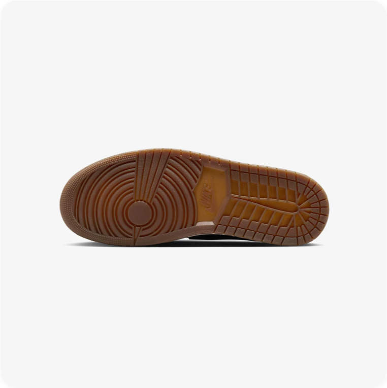 Jordan Low-Top Sneakers – Black & Olive Pattern with Gum Sole