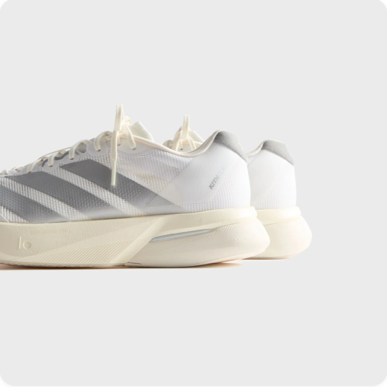 adidas Low-Top Sneakers – White & Grey with Sculpted Cream Sole
