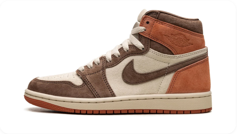 Air Jordan 1 High-Top Sneakers – Brown, Cream & Burnt Orange