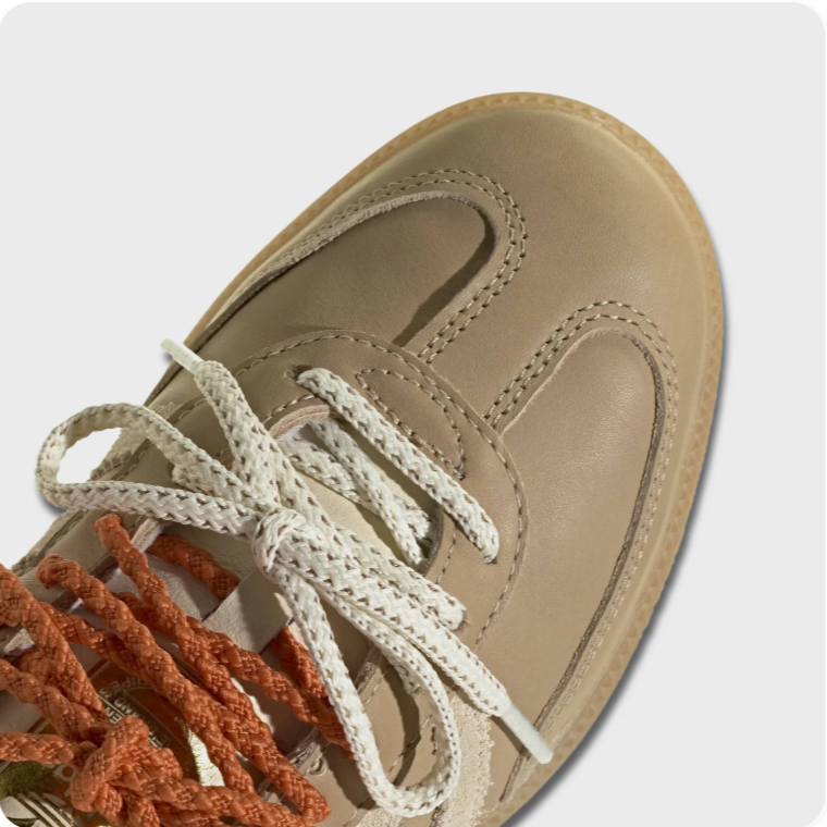 adidas Low-Top Sneakers – Taupe & Cream with Multicolored Lace Detailing