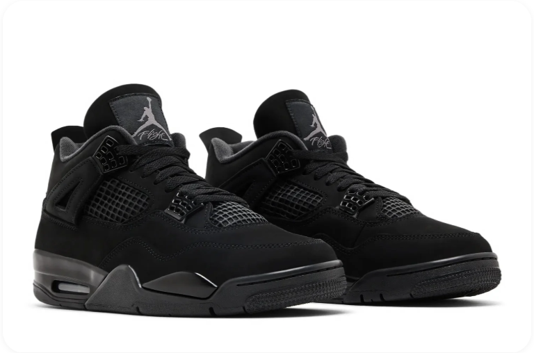 Jordan Mid-Top Sneakers – All Black with Grid Detailing