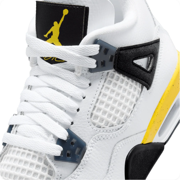 Jordan Mid-Top Sneakers – White, Black & Speckled Yellow