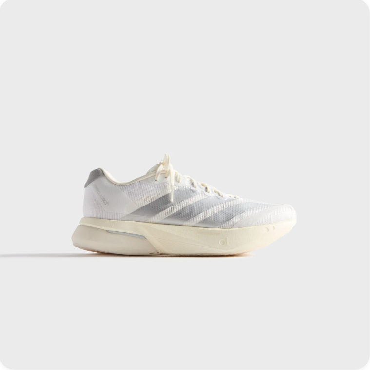 adidas Low-Top Sneakers – White & Grey with Sculpted Cream Sole