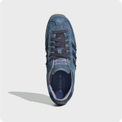 adidas Japan Low-Top Sneakers – Denim Blue with Dark Stripes & Gum Sole