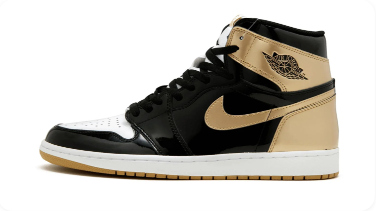 Air Jordan 1 High-Top Sneakers – Black, White & Gold-Tone