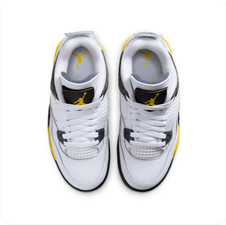 Jordan Mid-Top Sneakers – White, Black & Speckled Yellow
