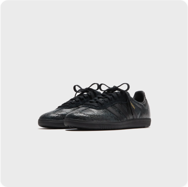 adidas Low-Top Sneakers – Textured Black with Gold-Tone Branding