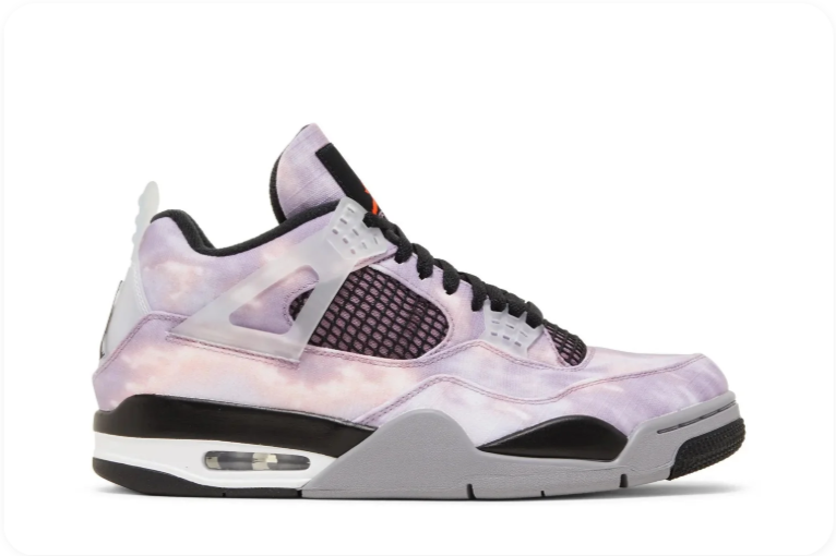 Air Jordan 4 Sneakers – Pastel Lavender with Black & Grey Accents