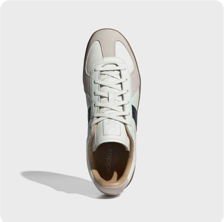 Retro Low-Top Sneakers – White & Cream with Black Side Accents