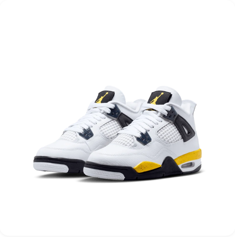 Jordan Mid-Top Sneakers – White, Black & Speckled Yellow