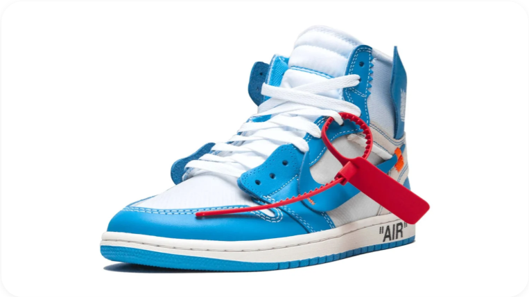 Air Jordan 1 High-Top Sneakers – Blue & White with Deconstructed Detailing