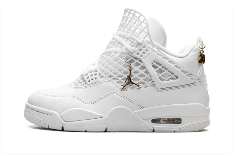 Air Jordan 4 NET Sneakers – White with Gold-Tone Charms