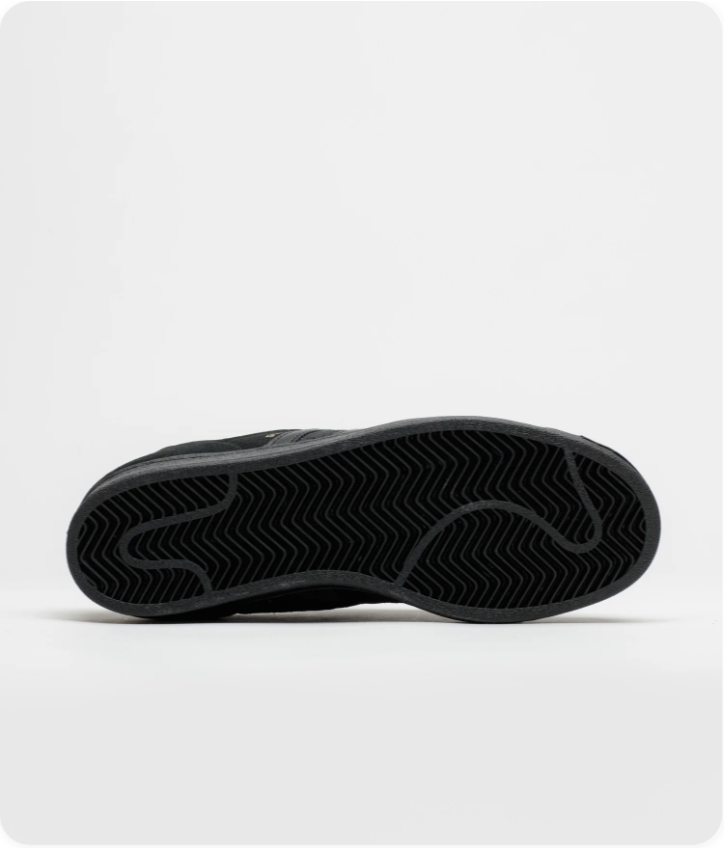 adidas Superstar Sneakers – Triple Black with Gold-Tone Branding