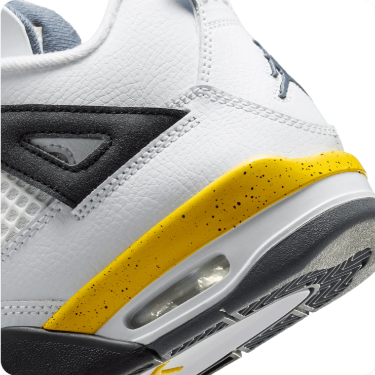 Jordan Mid-Top Sneakers – White, Black & Speckled Yellow