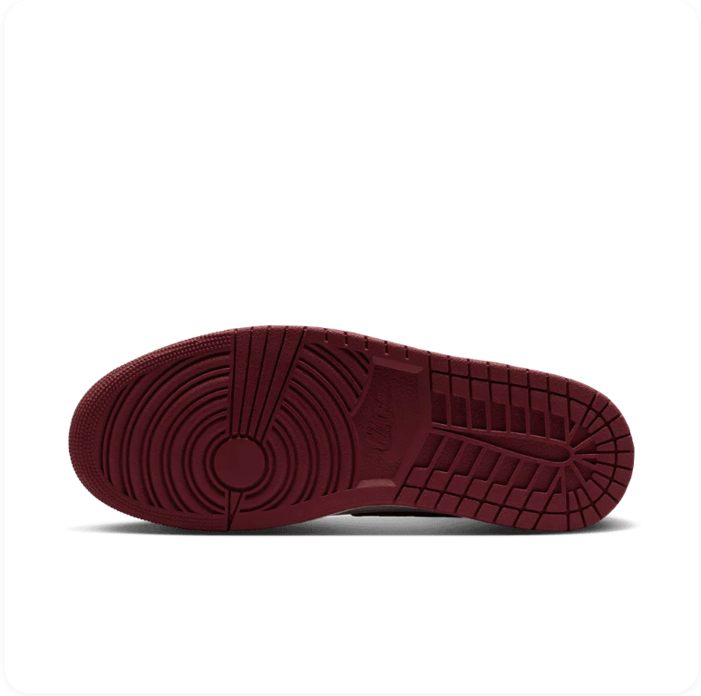 Jordan High-Top Sneakers – Brown, Black & White with Burgundy Sole