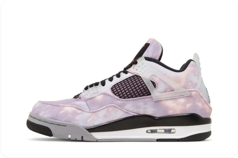 Air Jordan 4 Sneakers – Pastel Lavender with Black & Grey Accents