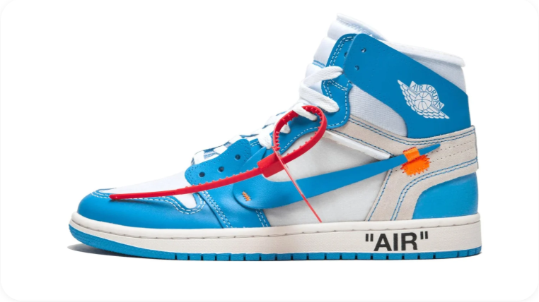 Air Jordan 1 High-Top Sneakers – Blue & White with Deconstructed Detailing