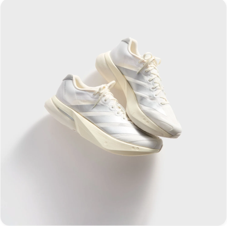 adidas Low-Top Sneakers – White & Grey with Sculpted Cream Sole