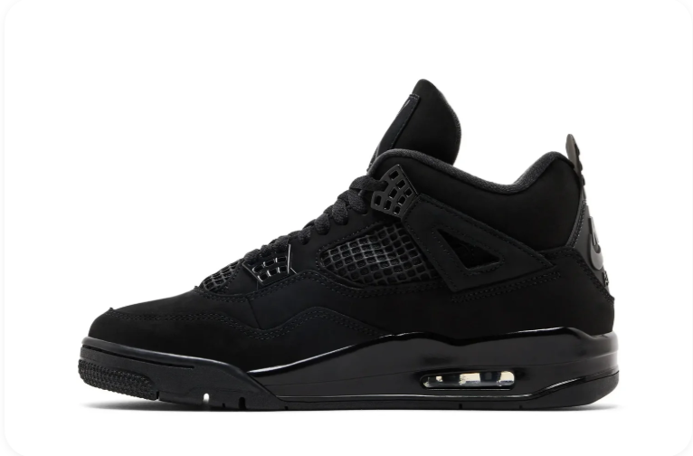 Jordan Mid-Top Sneakers – All Black with Grid Detailing