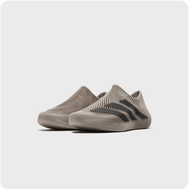 adidas Ribbed Low-Top Sneakers – Taupe with Black Stripes