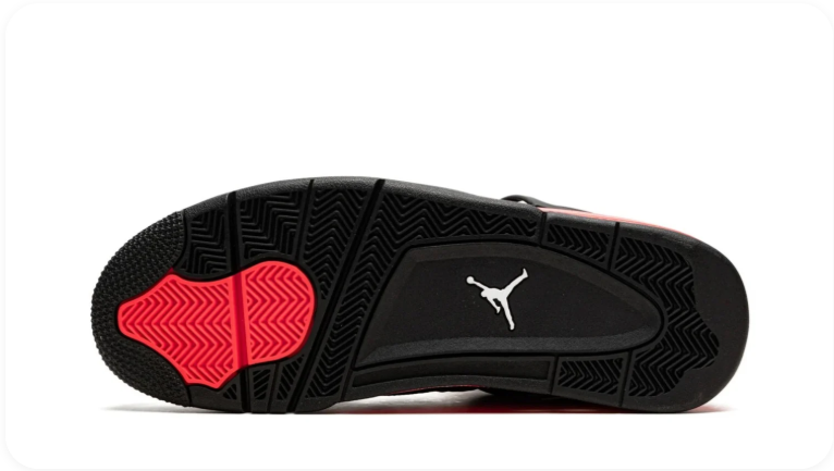 Jordan Mid-Top Sneakers – Black & Bright Red with Grid Detailing