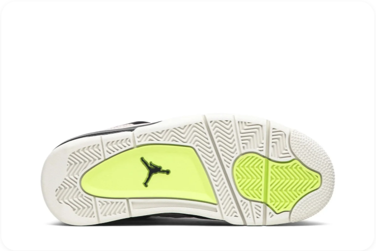 Air Jordan 4 Sneakers – Cream & Black with Gold-Tone Accents