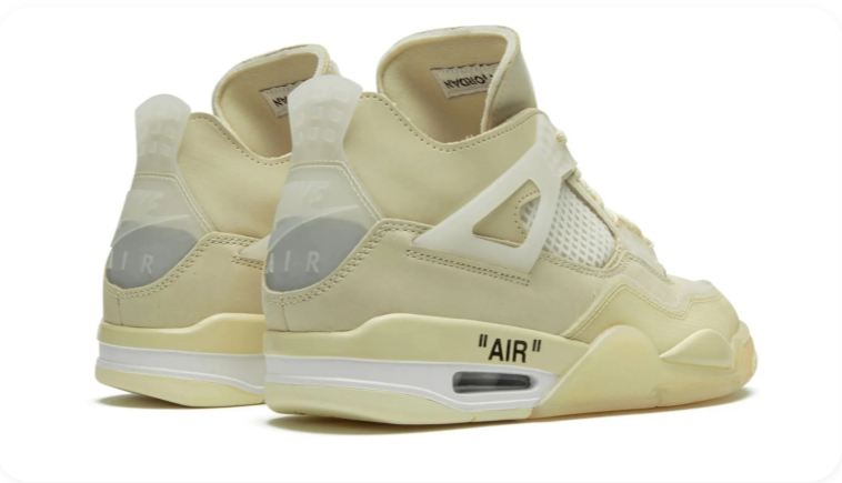 Air Jordan 4 Mid-Top Sneakers – Cream with Tonal Grid Detailing
