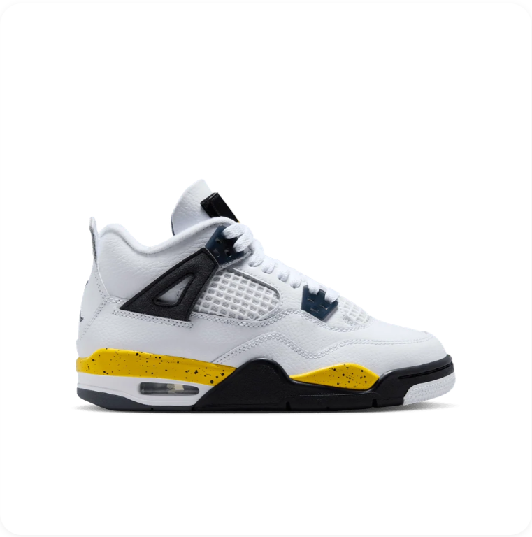 Jordan Mid-Top Sneakers – White, Black & Speckled Yellow