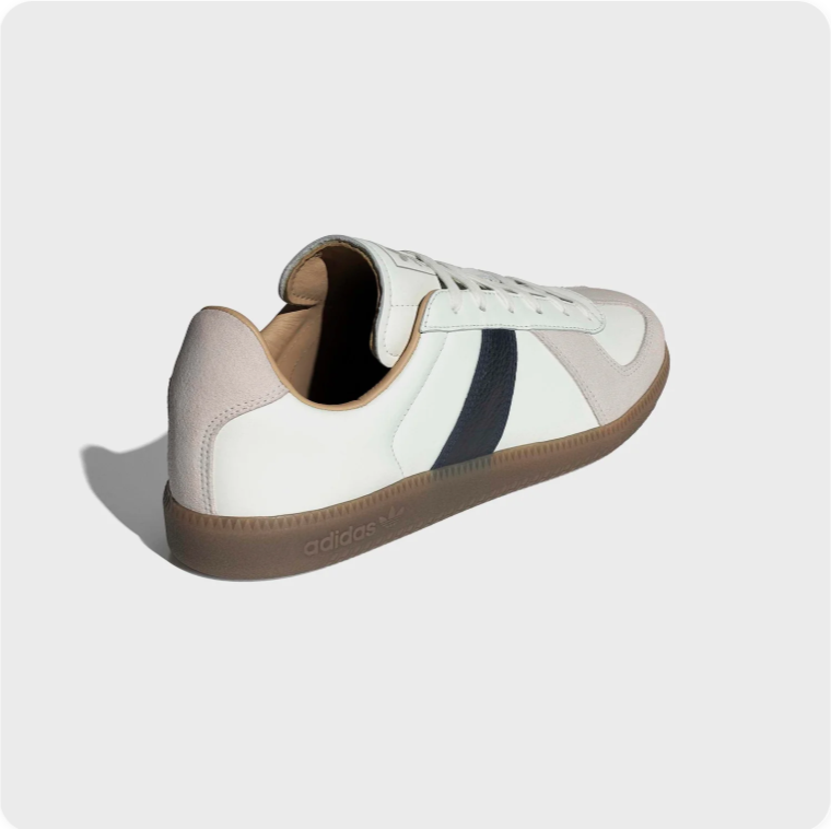Retro Low-Top Sneakers – White & Cream with Black Side Accents
