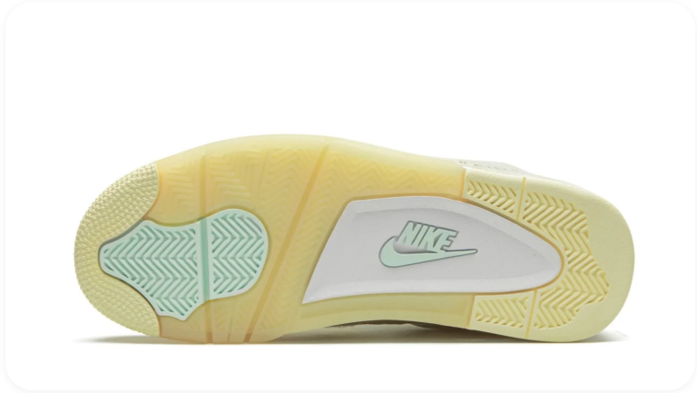 Air Jordan 4 Mid-Top Sneakers – Cream with Tonal Grid Detailing