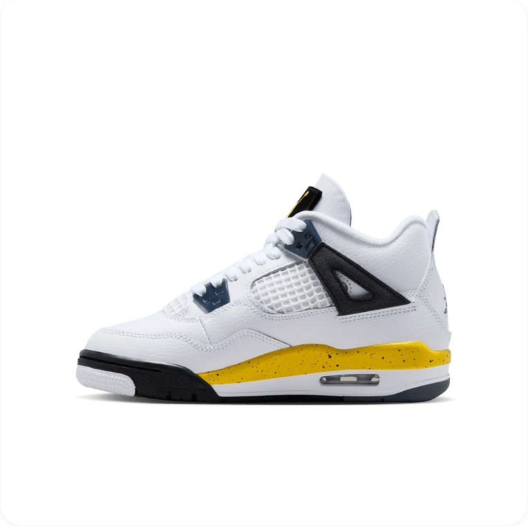 Jordan Mid-Top Sneakers – White, Black & Speckled Yellow