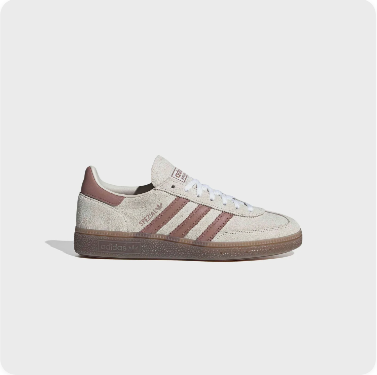adidas Spezial Low-Top Sneakers – Cream & Dusty Rose with Gum Sole