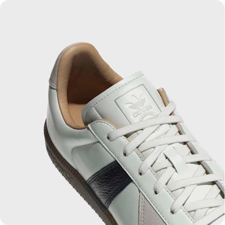 Retro Low-Top Sneakers – White & Cream with Black Side Accents