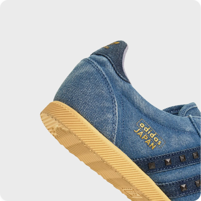 adidas Japan Low-Top Sneakers – Denim Blue with Dark Stripes & Gum Sole
