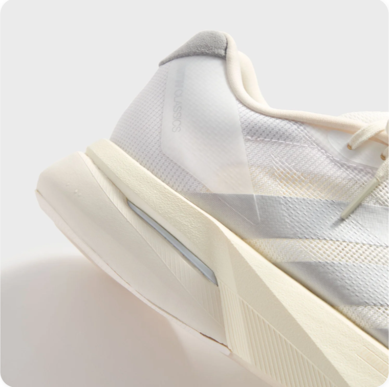 adidas Low-Top Sneakers – White & Grey with Sculpted Cream Sole
