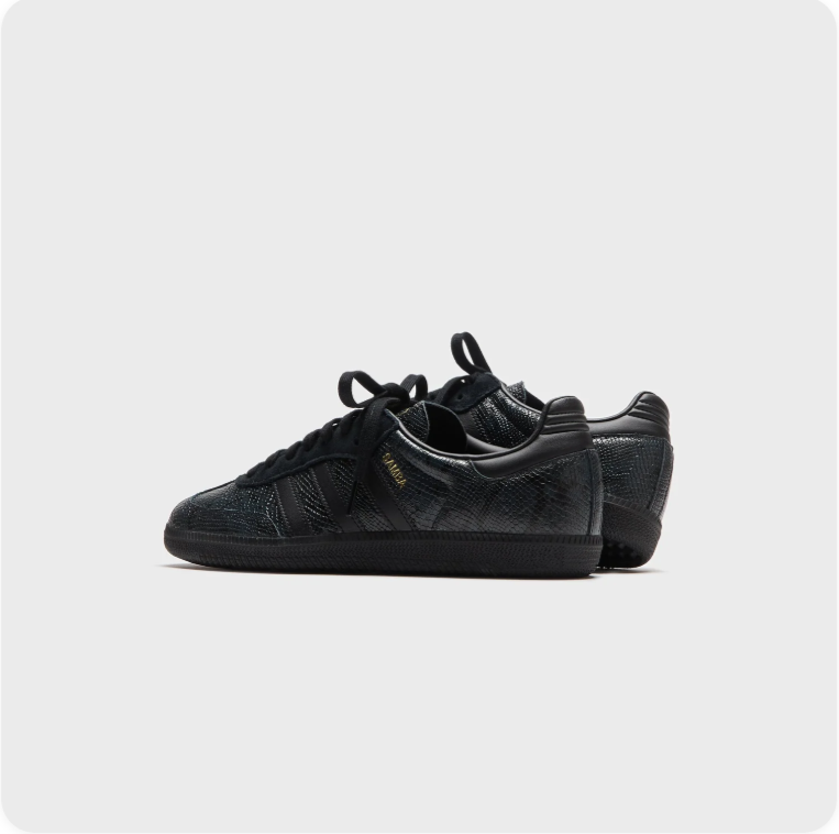 adidas Low-Top Sneakers – Textured Black with Gold-Tone Branding