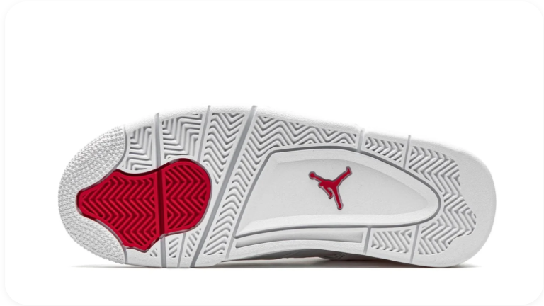 Air Jordan 4 Sneakers – White with Metallic Red Accents
