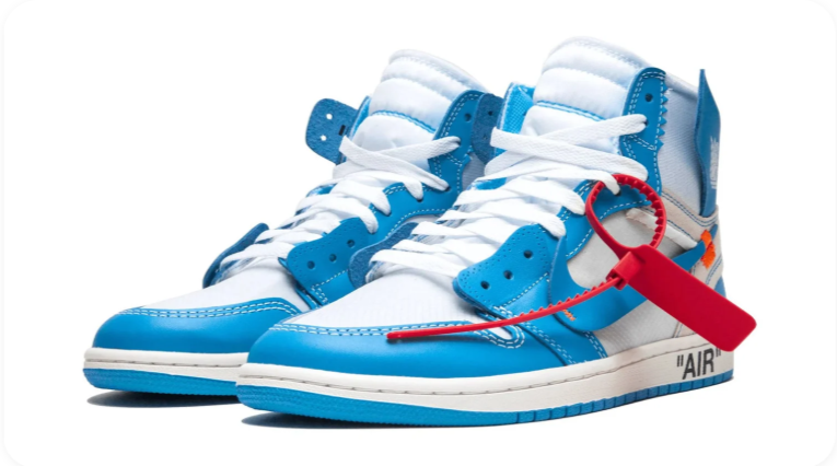 Air Jordan 1 High-Top Sneakers – Blue & White with Deconstructed Detailing