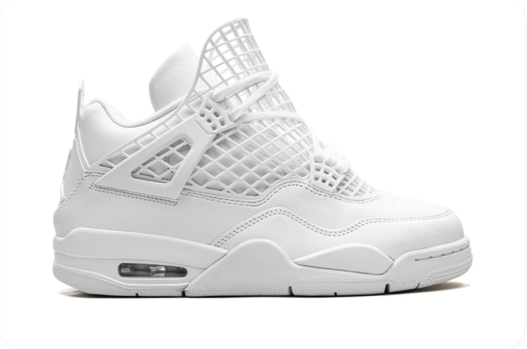 Air Jordan 4 NET Sneakers – White with Gold-Tone Charms