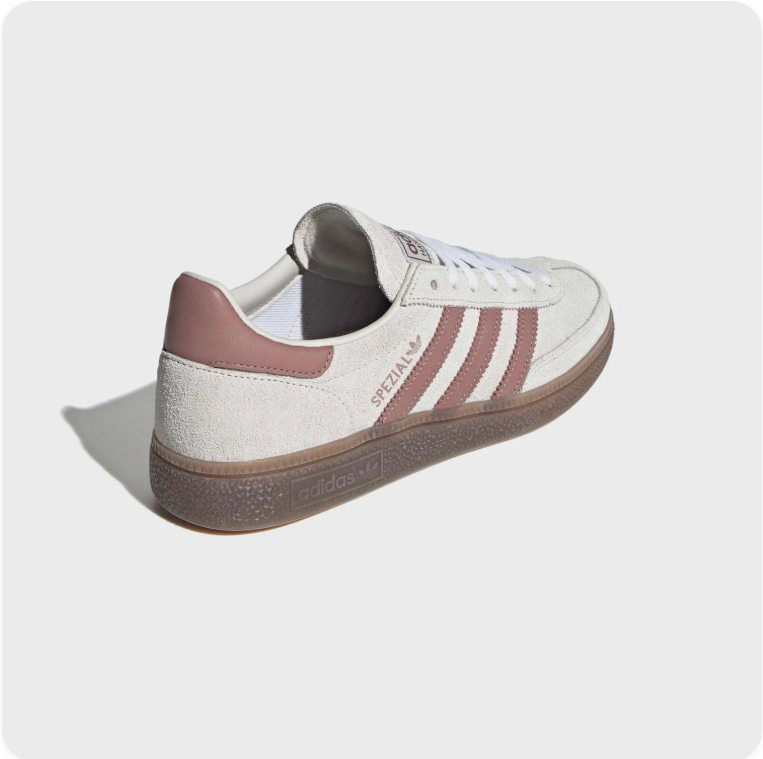 adidas Spezial Low-Top Sneakers – Cream & Dusty Rose with Gum Sole