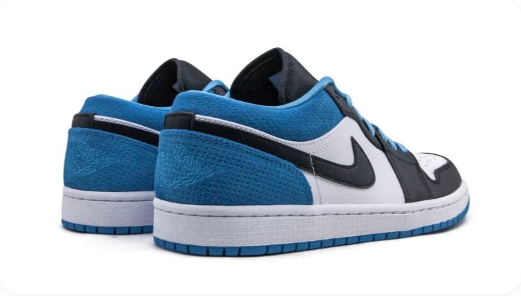 Air Jordan 1 Low Sneakers – White, Black & Bright Blue