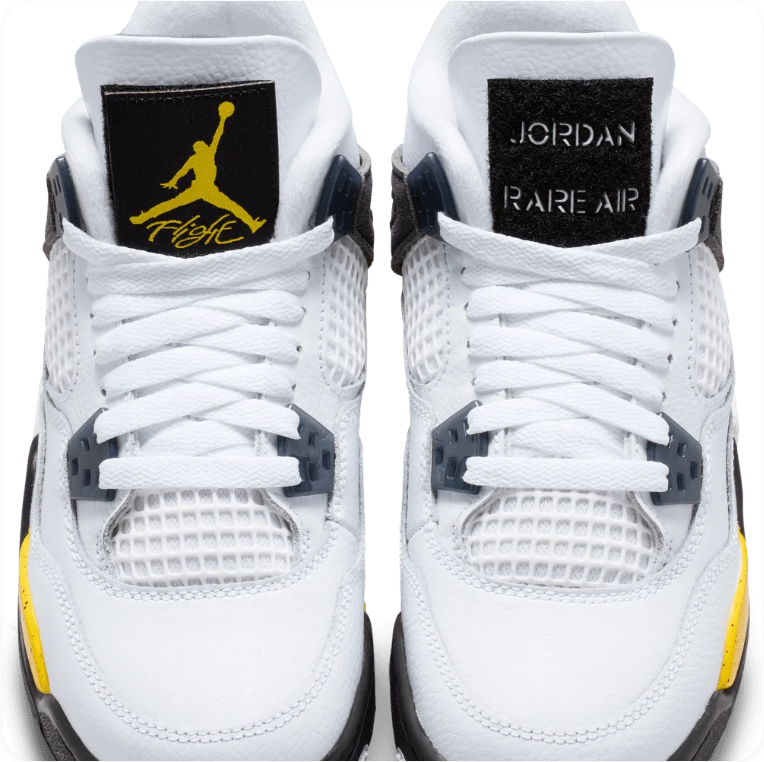 Jordan Mid-Top Sneakers – White, Black & Speckled Yellow