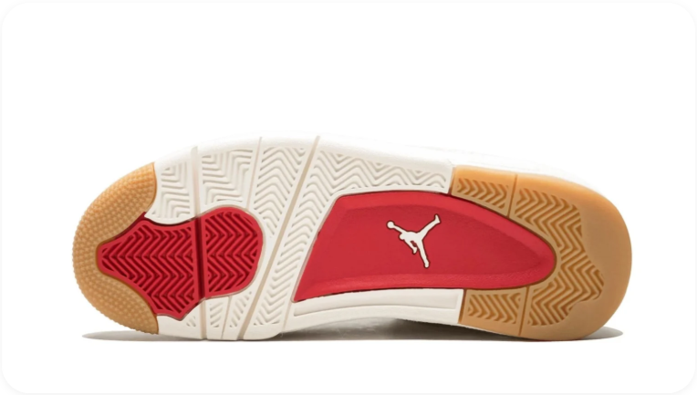 Air Jordan 4 Sneakers – White & Cream with Tan Accents