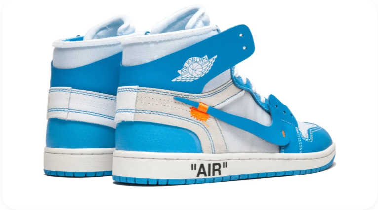 Air Jordan 1 High-Top Sneakers – Blue & White with Deconstructed Detailing