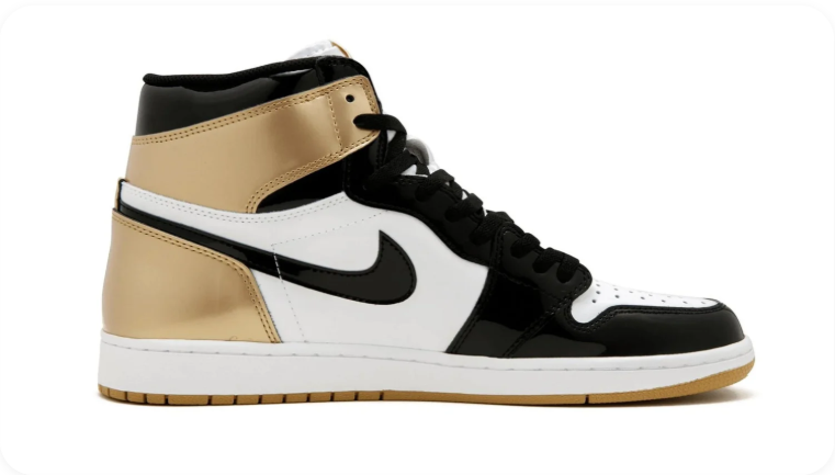 Air Jordan 1 High-Top Sneakers – Black, White & Gold-Tone