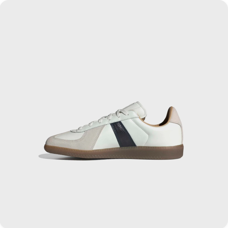 Retro Low-Top Sneakers – White & Cream with Black Side Accents