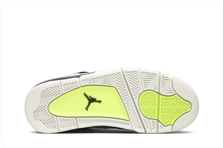 Air Jordan 4 Sneakers – Off-White & Black with Gold-Tone Accents