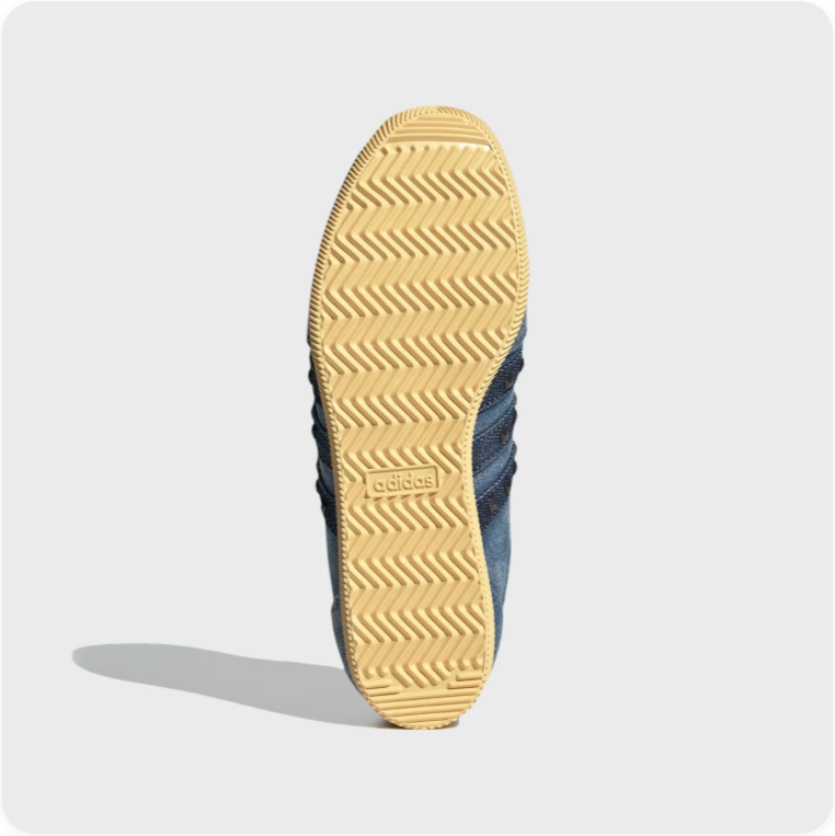 adidas Japan Low-Top Sneakers – Denim Blue with Dark Stripes & Gum Sole