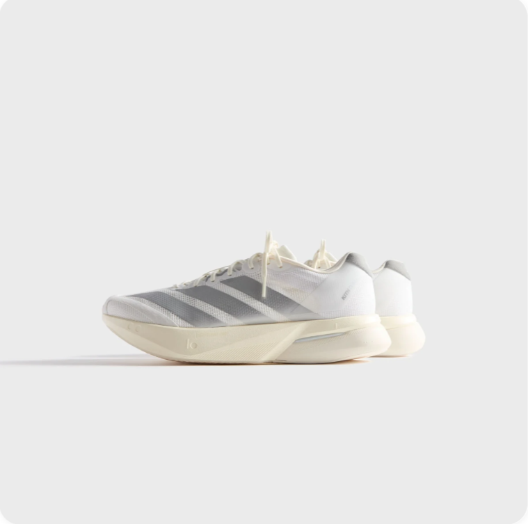 adidas Low-Top Sneakers – White & Grey with Sculpted Cream Sole